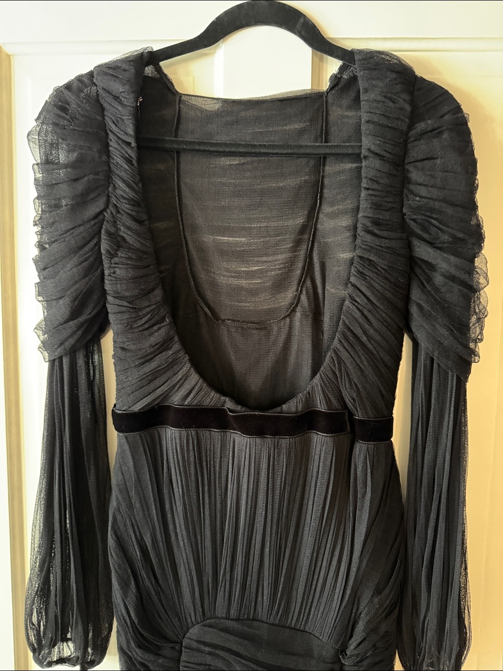 Tom Ford Black Ruched Long-Sleeve Midi Dress - Picture 13 of 16